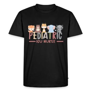 Infirmière pédiatrique Picu Peds - T-shirt Premium bio Homme - noir - Devant - Nico (187cm)