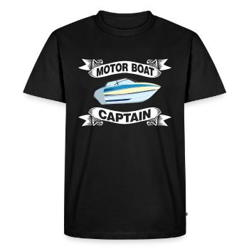 Bateau à moteur - Capitaine Bateau à moteur du lac Boater - T-shirt Premium bio Homme - noir - Devant - Nico (187cm)