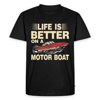 Bateau à moteur - Capitaine Bateau à moteur du lac Boater - T-shirt Premium bio Homme - noir - Devant - Nico (187cm)