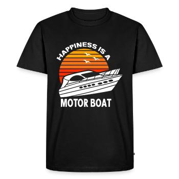 Bateau à moteur - Capitaine Bateau à moteur du lac Boater - T-shirt Premium bio Homme - noir - Devant - Nico (187cm)