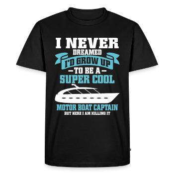 Bateau à moteur - Capitaine Bateau à moteur du lac Boater - T-shirt Premium bio Homme - noir - Devant - Nico (187cm)