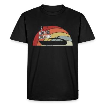 Bateau à moteur - Capitaine Bateau à moteur du lac Boater - T-shirt Premium bio Homme - noir - Devant - Nico (187cm)