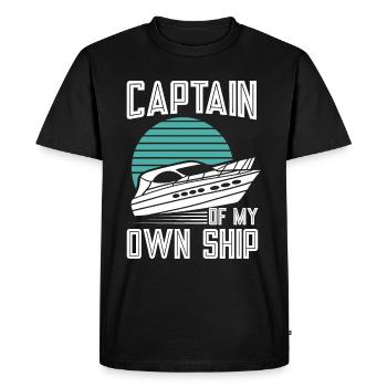 Bateau à moteur - Capitaine Bateau à moteur du lac Boater - T-shirt Premium bio Homme - noir - Devant - Nico (187cm)