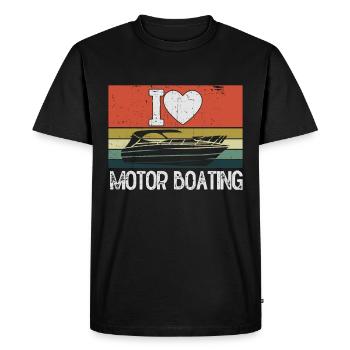 Bateau à moteur - Capitaine Bateau à moteur du lac Boater - T-shirt Premium bio Homme - noir - Devant - Nico (187cm)