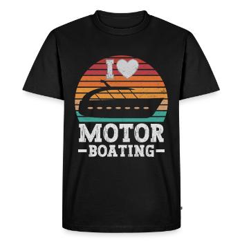 Bateau à moteur - Capitaine Bateau à moteur du lac Boater - T-shirt Premium bio Homme - noir - Devant - Nico (187cm)