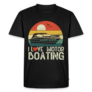 Bateau à moteur - Capitaine Bateau à moteur du lac Boater - T-shirt Premium bio Homme - noir - Devant - Nico (187cm)