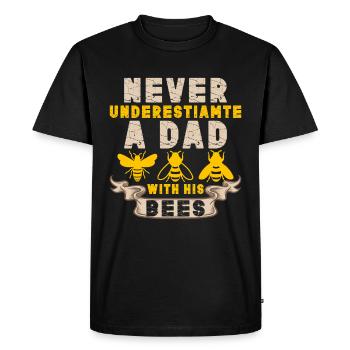 Bee Father Honey Beekeeper Father Beekeeper - Men's Premium Organic T-Shirt - black - Front - Nico (187cm)