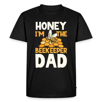 Bee Father Honey Beekeeper Father Beekeeper - Men's Premium Organic T-Shirt - black - Front - Nico (187cm)