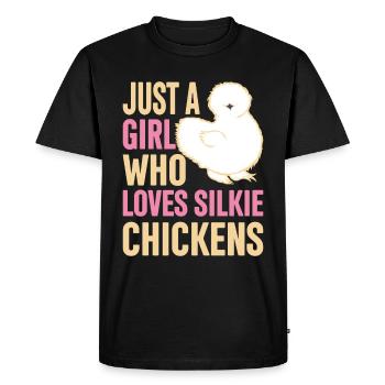 Silkie Poulet Drôle De Ferme Amoureux Des Animaux - T-shirt Premium bio Homme - noir - Devant - Nico (187cm)
