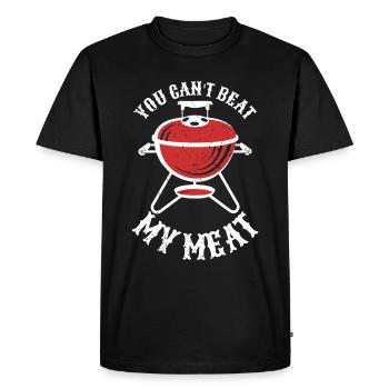 BBQ Smoker Meat Grilling Funny - Men's Premium Organic T-Shirt - black - Front - Nico (187cm)