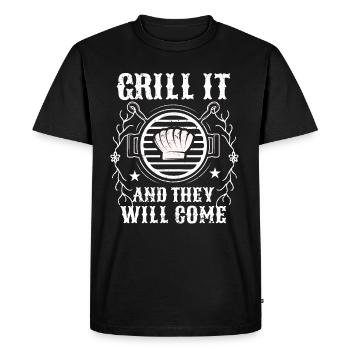 BBQ Smoker Meat Grilling Funny - Men's Premium Organic T-Shirt - black - Front - Nico (187cm)