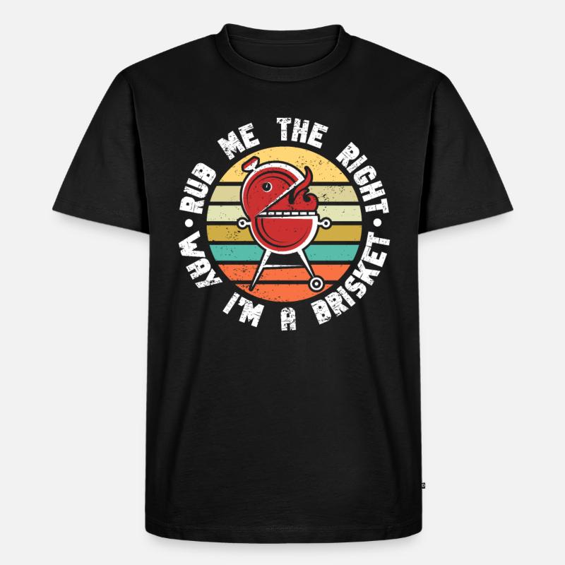 BBQ -Raucher Fleisch Grillen Lustiger - Männer Premium Bio T-Shirt - Schwarz