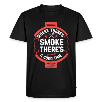 BBQ Smoker Meat Grilling Funny - Men's Premium Organic T-Shirt - black - Front - Nico (187cm)