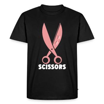 Rock Paper Scissors Funny Group Kawaii - Men's Premium Organic T-Shirt - black - Front - Nico (187cm)