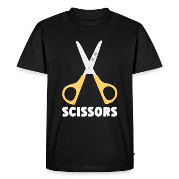 Rock Paper Scissors Funny Group Kawaii - Men's Premium Organic T-Shirt - black - Front - Nico (187cm)