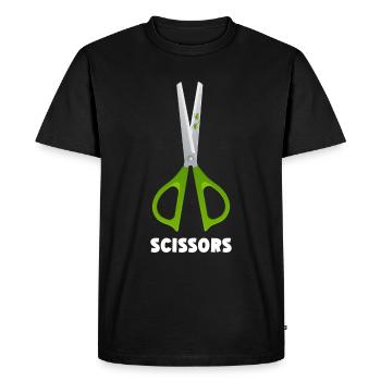 Ciseaux Papier Pierre Drôle Groupe Kawaii - T-shirt Premium bio Homme - noir - Devant - Nico (187cm)