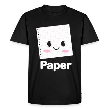 Ciseaux Papier Pierre Drôle Groupe Kawaii - T-shirt Premium bio Homme - noir - Devant - Nico (187cm)