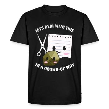 Rock Paper Scissors Funny Group Kawaii - Men's Premium Organic T-Shirt - black - Front - Nico (187cm)