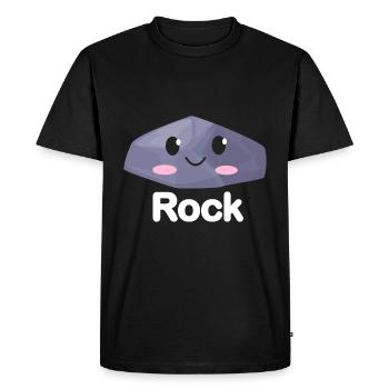Ciseaux Papier Pierre Drôle Groupe Kawaii - T-shirt Premium bio Homme - noir - Devant - Nico (187cm)
