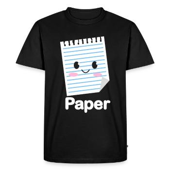 Ciseaux Papier Pierre Drôle Groupe Kawaii - T-shirt Premium bio Homme - noir - Devant - Nico (187cm)
