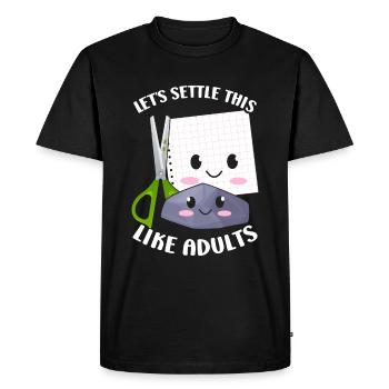 Ciseaux Papier Pierre Drôle Groupe Kawaii - T-shirt Premium bio Homme - noir - Devant - Nico (187cm)