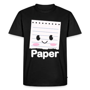 Ciseaux Papier Pierre Drôle Groupe Kawaii - T-shirt Premium bio Homme - noir - Devant - Nico (187cm)