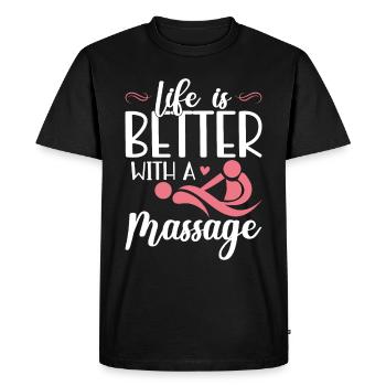 Massage Therapist Therapy Masseuse Appreciation - Men's Premium Organic T-Shirt - black - Front - Nico (187cm)