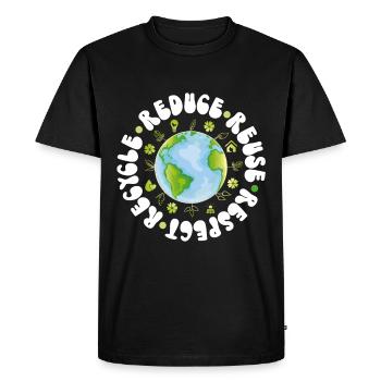 Jour de la Terre Groovy Hippie Années 70 Rétro Rétro - T-shirt Premium bio Homme - noir - Devant - Nico (187cm)