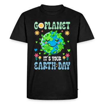 Jour de la Terre Groovy Hippie Années 70 Rétro Rétro - T-shirt Premium bio Homme - noir - Devant - Nico (187cm)