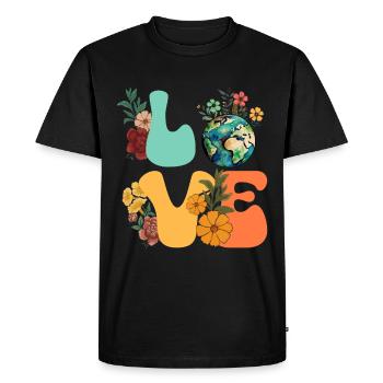 Jour de la Terre Groovy Hippie Années 70 Rétro Rétro - T-shirt Premium bio Homme - noir - Devant - Nico (187cm)