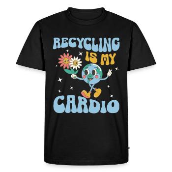 Jour de la Terre Groovy Hippie Années 70 Rétro Rétro - T-shirt Premium bio Homme - noir - Devant - Nico (187cm)