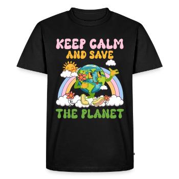 Jour de la Terre Groovy Hippie Années 70 Rétro Rétro - T-shirt Premium bio Homme - noir - Devant - Nico (187cm)