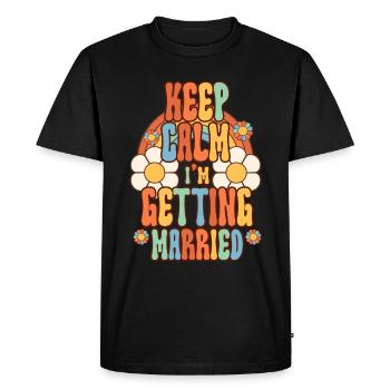 Mariée de fiançailles d'amis dévoués - T-shirt Premium bio Homme - noir - Devant - Nico (187cm)