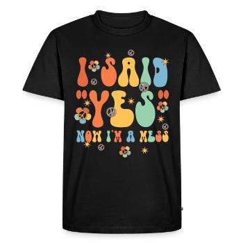 Mariée de fiançailles d'amis dévoués - T-shirt Premium bio Homme - noir - Devant - Nico (187cm)