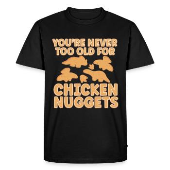 Nuggets de poulet Dino Amateurs de nuggets de dinosaures - T-shirt Premium bio Homme - noir - Devant - Nico (187cm)
