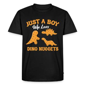 Nuggets de poulet Dino Amateurs de nuggets de dinosaures - T-shirt Premium bio Homme - noir - Devant - Nico (187cm)