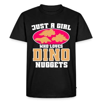 Nuggets de poulet Dino Amateurs de nuggets de dinosaures - T-shirt Premium bio Homme - noir - Devant - Nico (187cm)