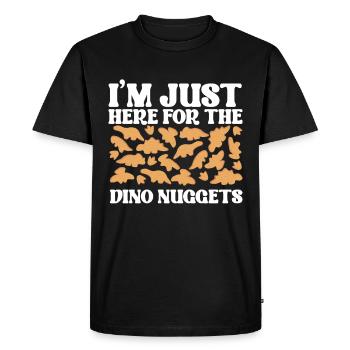 Nuggets de poulet Dino Amateurs de nuggets de dinosaures - T-shirt Premium bio Homme - noir - Devant - Nico (187cm)