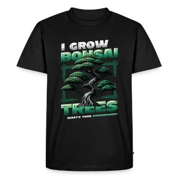 Growing Bonsai Trees Superpower Japanese Bonsai - Men's Premium Organic T-Shirt - black - Front - Nico (187cm)