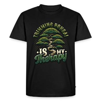 Trimming bonsai is my therapy bonsai - Men's Premium Organic T-Shirt - black - Front - Nico (187cm)