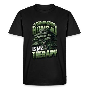 Trimming bonsai is my therapy bonsai - Men's Premium Organic T-Shirt - black - Front - Nico (187cm)