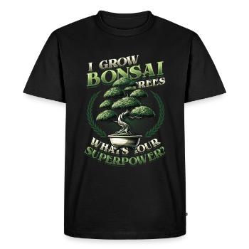 Growing Bonsai Trees Superpower Japanese Bonsai - Men's Premium Organic T-Shirt - black - Front - Nico (187cm)