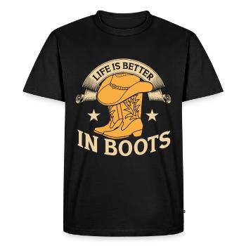 Line Dancing Groupe Line Dance Western Cowboy - Men's Premium Organic T-Shirt - black - Front - Nico (187cm)