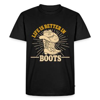 Line Dancing Groupe Line Dance Western Cowboy - Men's Premium Organic T-Shirt - black - Front - Nico (187cm)