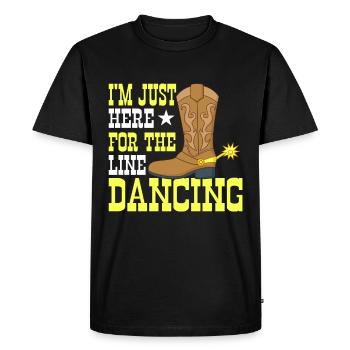 Line Dancing Groupe Line Dance Western Cowboy - Men's Premium Organic T-Shirt - black - Front - Nico (187cm)