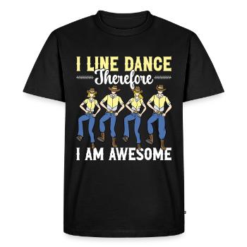 Line Dancing Groupe Line Dance Western Cowboy - Men's Premium Organic T-Shirt - black - Front - Nico (187cm)