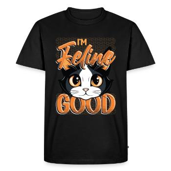 Drôle De Chat Dame, Chat Maman - T-shirt Premium bio Homme - noir - Devant - Nico (187cm)