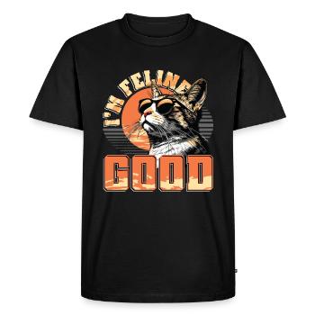 Drôle De Chat Dame, Chat Maman - T-shirt Premium bio Homme - noir - Devant - Nico (187cm)