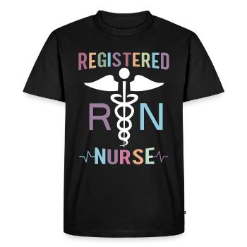 Registered Nurse Krankenschwester Nursing - Men's Premium Organic T-Shirt - black - Front - Nico (187cm)
