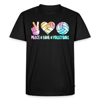 Tie Dye Volleyball Volleyball Lover - Men's Premium Organic T-Shirt - black - Front - Nico (187cm)